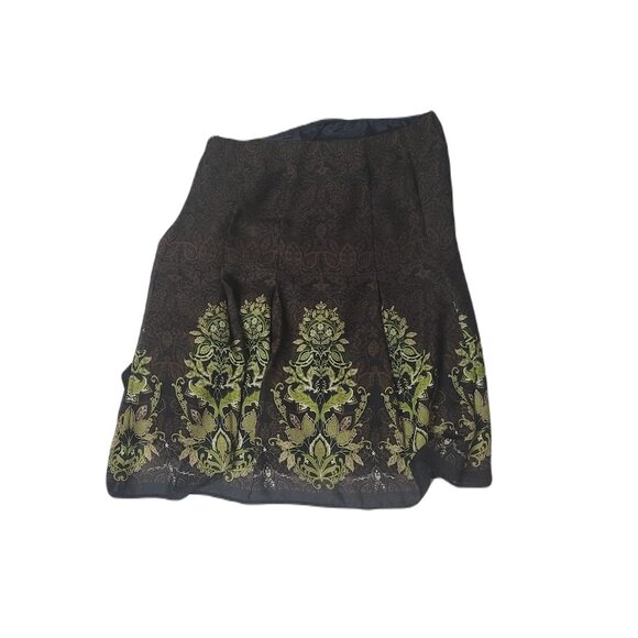 Molly & Maxx Skirt size /12 Brown/Green Floral - Picture 2 of 3